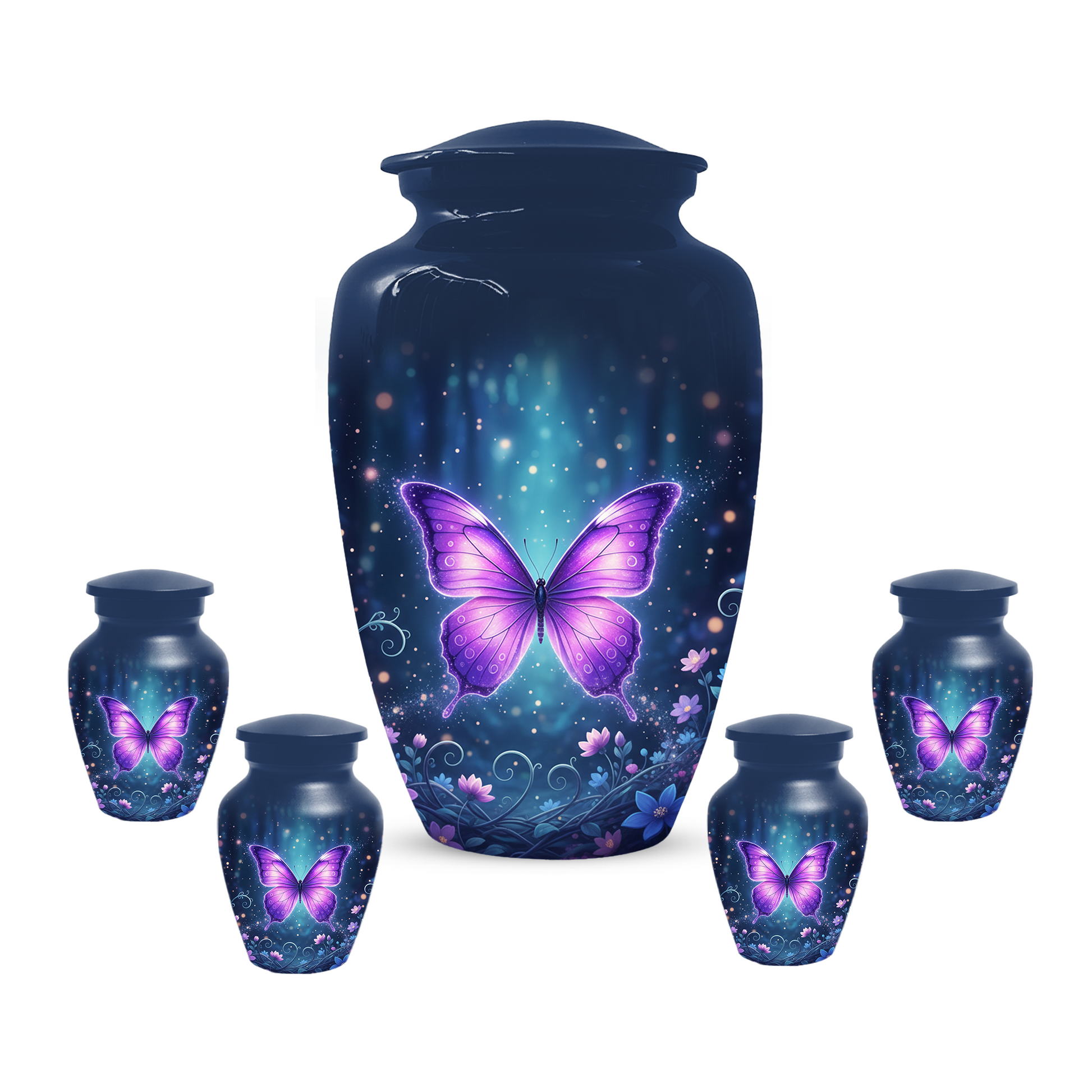 Purple Butterfly Urn for Ashes, Custom Butterfly Cremation Urn