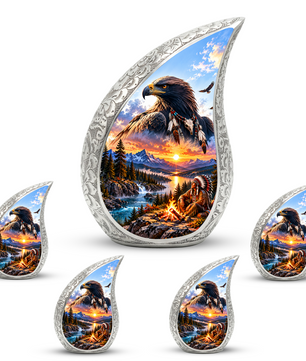 Eagle Adult Urn for Ashes, Native American Eagle Cremation Urn for Human Ashes