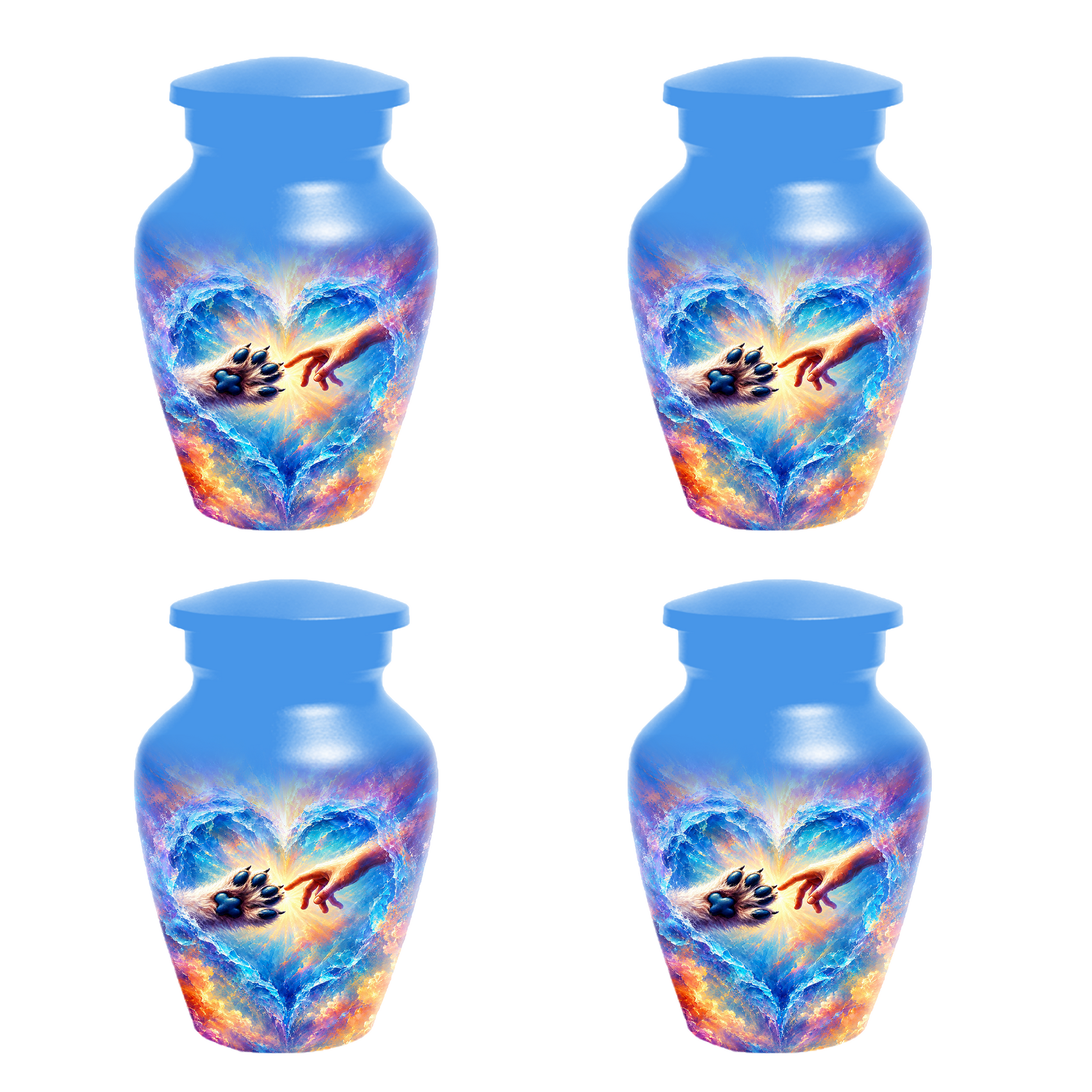 Rainbow Bridge Paw Print Cremation Urn -Dog Memorial Keepsake Urns for Ashes