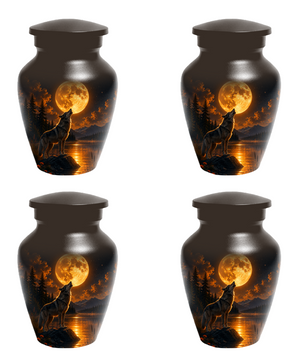 Wolf Cremation Urn for Dad - Mountain Lake Memorial Large Keepsake Urns