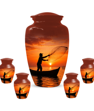 Fishing Urn for Ashes, Gone Fishing Memorial Urn