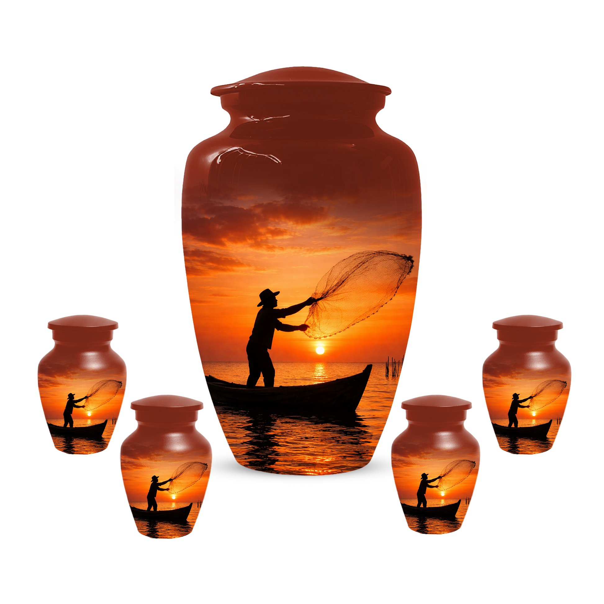 Fishing Urn for Ashes, Gone Fishing Memorial Urn