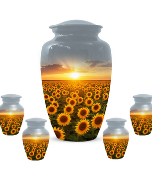 Sunflower Urn for Ashes, Custom Cremation Urn, Memorial Urn for Mom