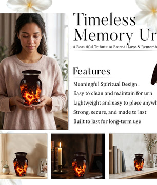 Personalized Horse Cremation Urn for Ashes, Fiery Horse Memorial Urn, Custom Equine Urn