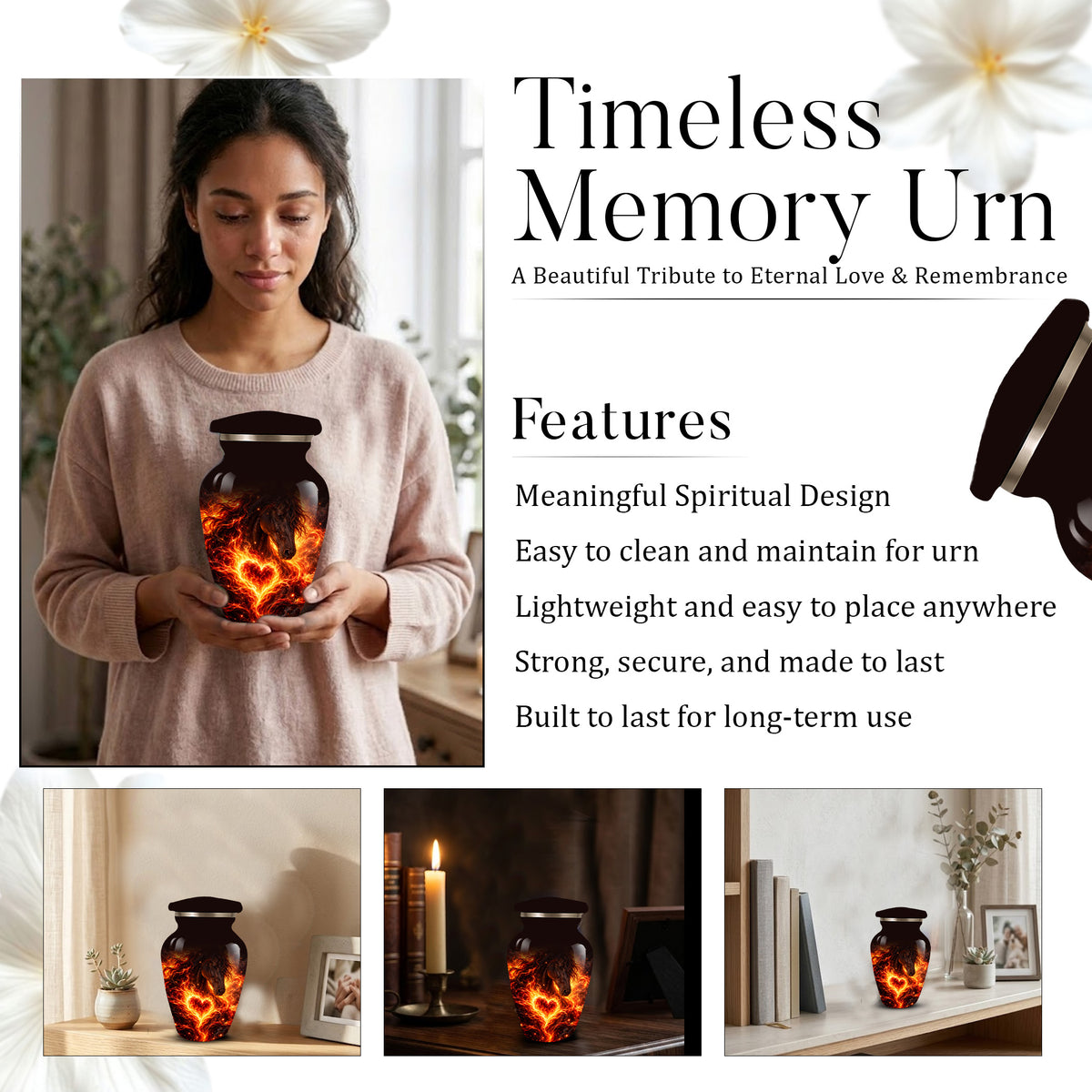 Personalized Horse Cremation Urn for Ashes, Fiery Horse Memorial Urn, Custom Equine Urn
