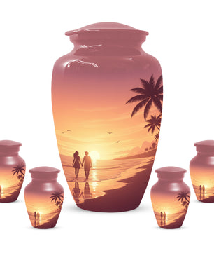 Beach Sunset Cremation Urn for Human Ashes | Personalized Adult Urn, Ocean Theme Urn & Beach Keepsake Urn