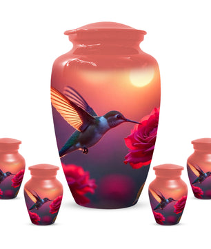 Hummingbird Sunset Adult Urn for Human Ashes | Elegant Adult Cremation Urn for Ashes