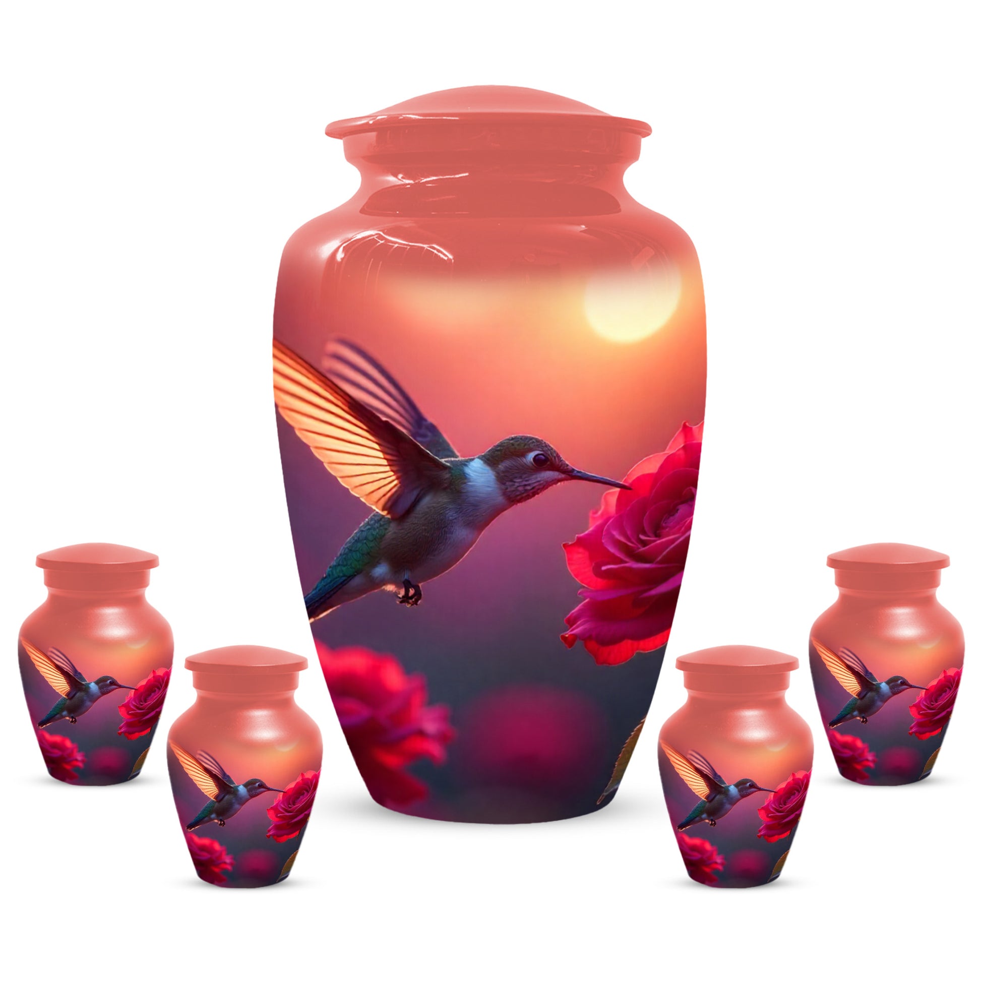 Hummingbird Sunset Adult Urn for Human Ashes | Elegant Adult Cremation Urn for Ashes