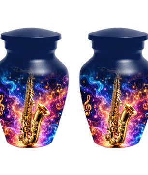 Saxophone Cremation Urn for Dad & Mom, Personalized Music Memorial Urn for Human Ashes