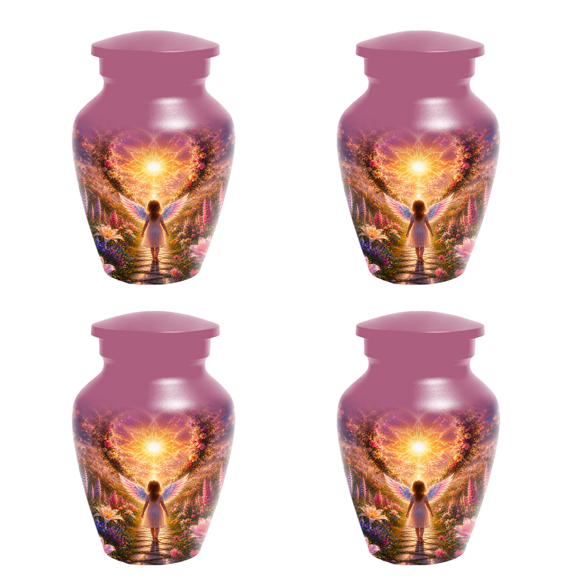 Angel Wing Cremation Urn for Mom - Heavenly Garden memorial urn for Women