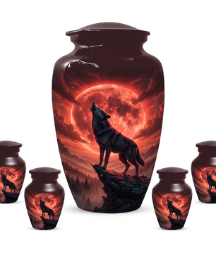 Wolf Urn for Dad – Custom Howling Wolf Cremation Urns for Ashes