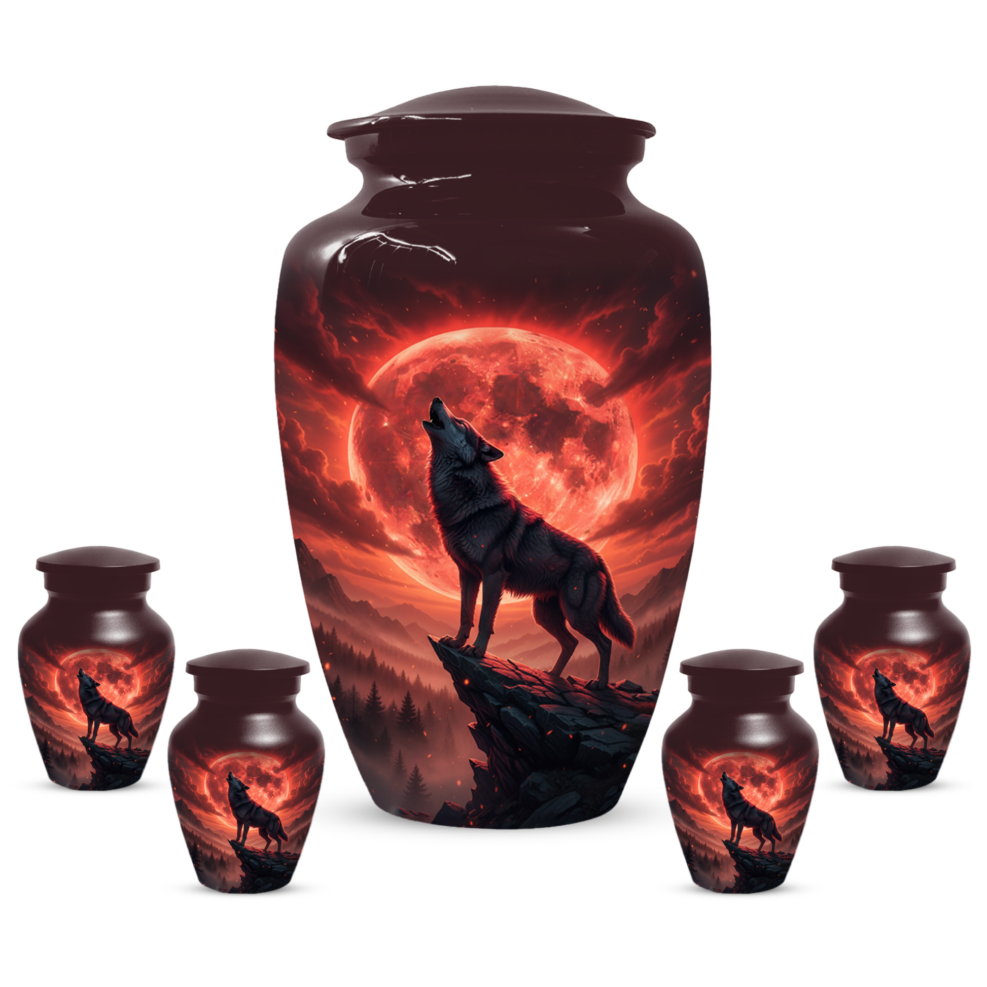 Wolf Urn for Dad – Custom Howling Wolf Cremation Urns for Ashes