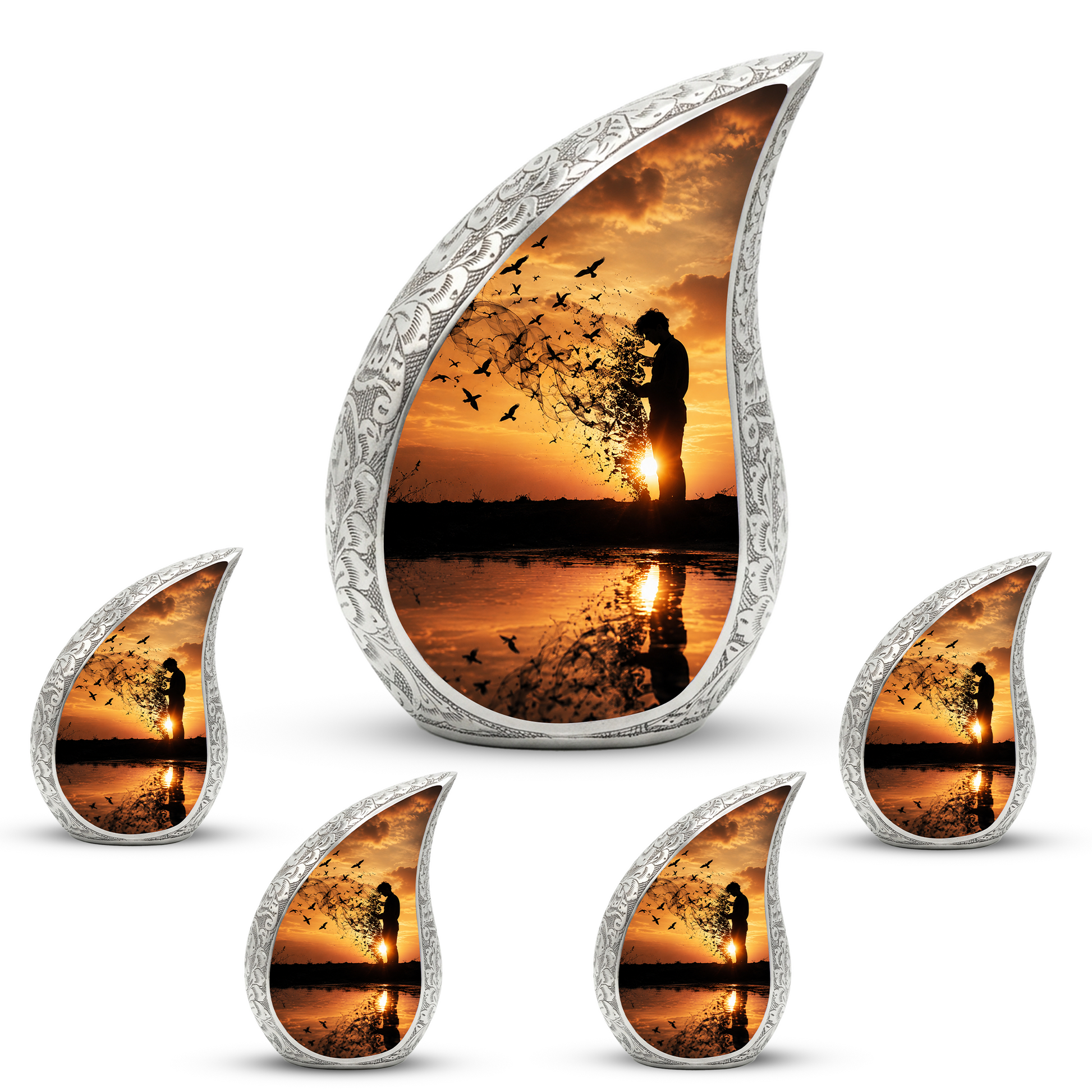 Sunset Memorial Urn for Human Ashes | Beautiful Sunset Cremation Urn