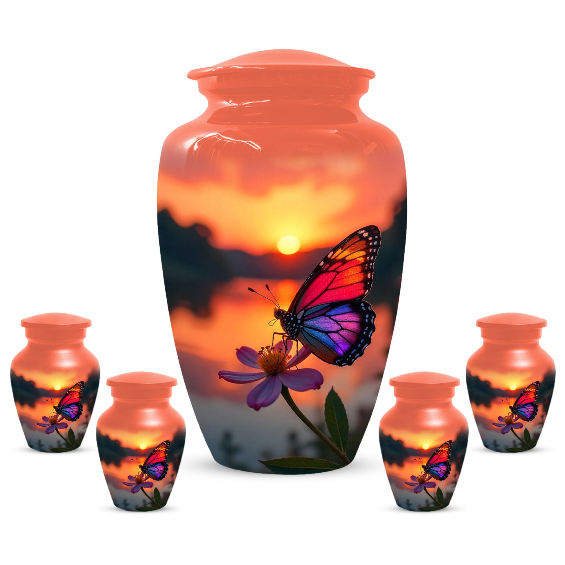 Butterfly Sunset Urn for Human Ashes | Butterfly Sunset Cremation Urn