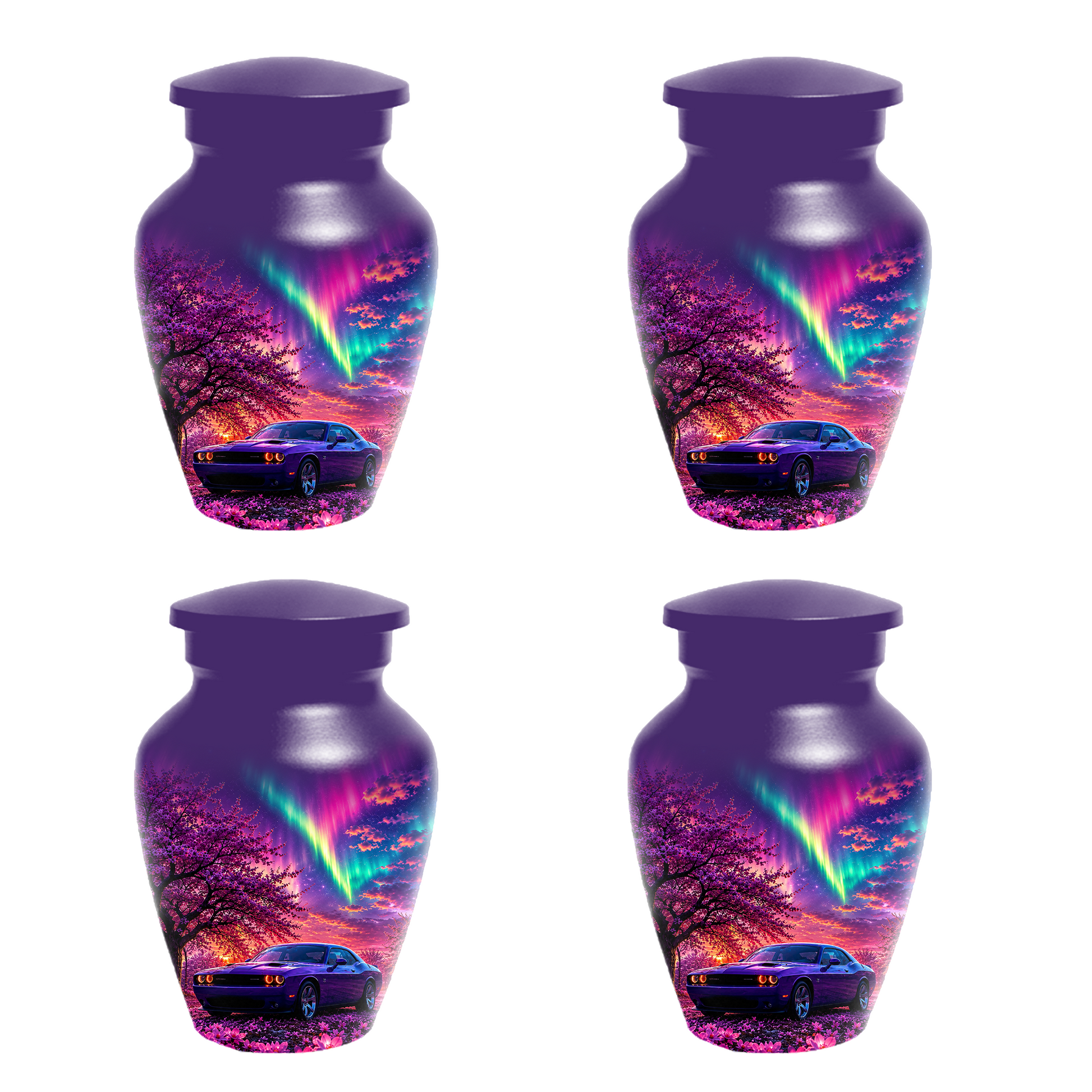 Muscle Car Urn for Human Ashes, Aurora Borealis Cremation Keepsake Urnsfor Dad