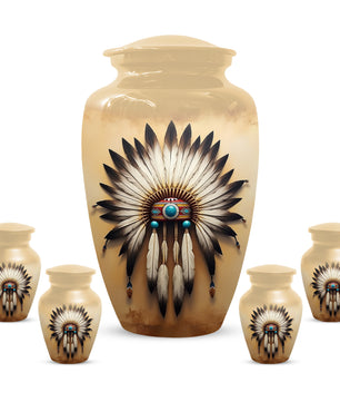 Native Urn for Human Ashes | Native American Inspired Adult Cremation Urn Memorial