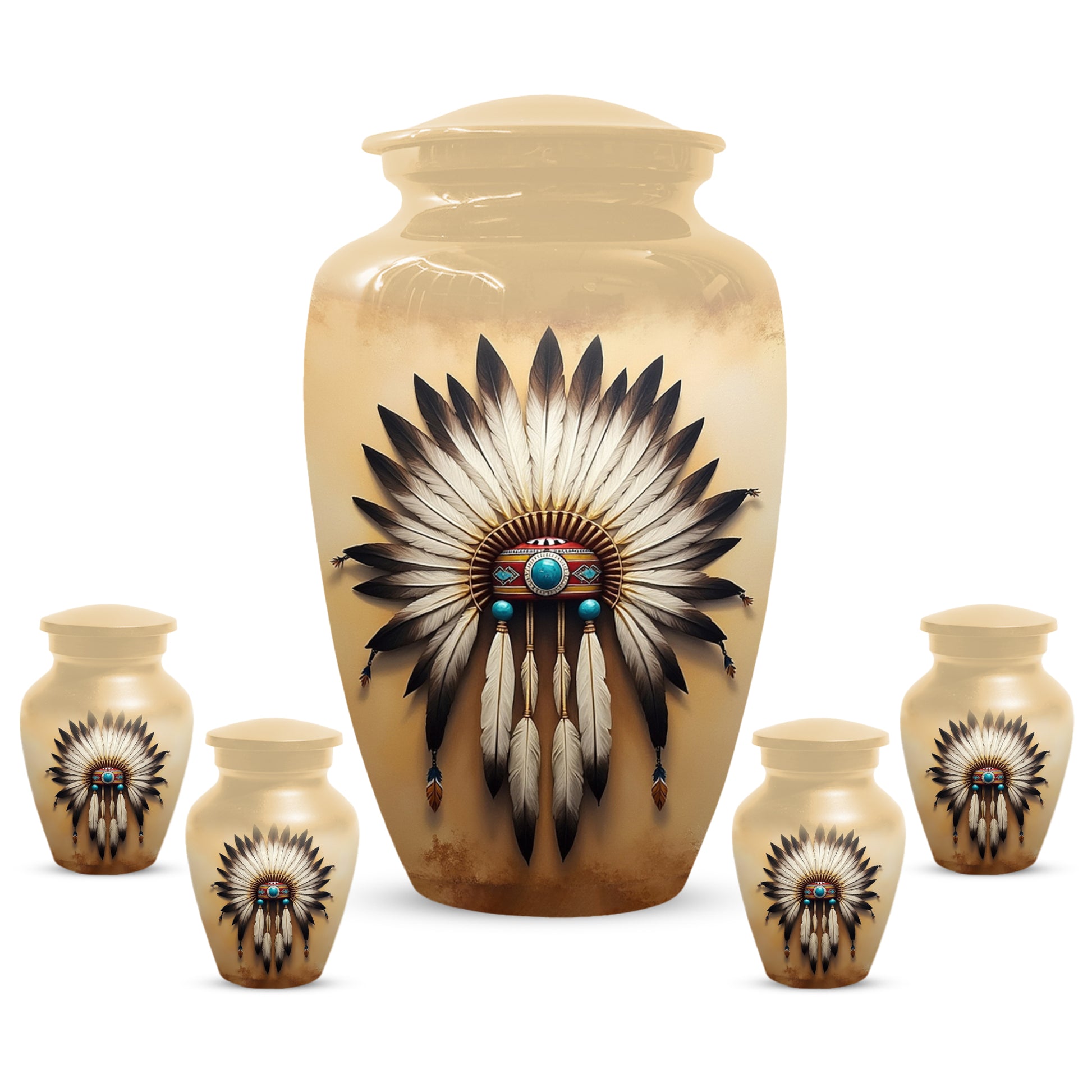 Native Urn for Human Ashes | Native American Inspired Adult Cremation Urn Memorial