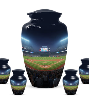 Baseball Stadium Adult Urn for Human Ashes | Personalized Baseball Cremation Urn for Men & Dad