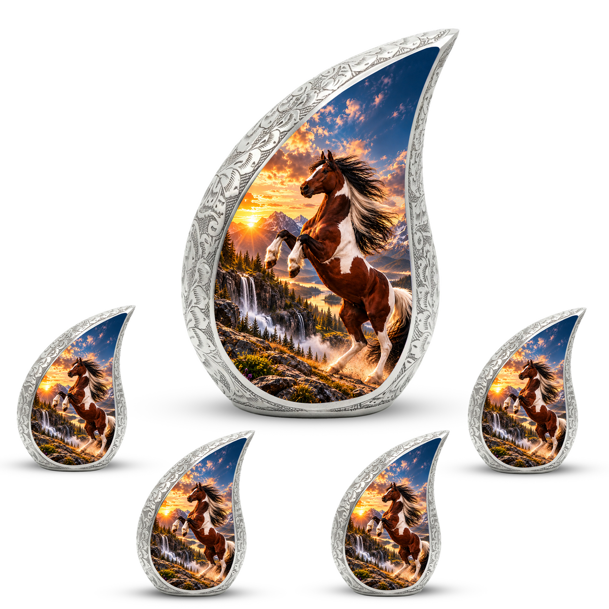 Horse Cremation Urn for Ashes, Rearing Horse Memorial Urn, Personalized Adult Urn