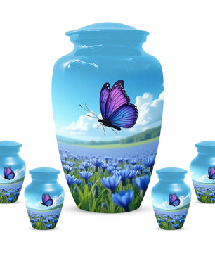 Purple Butterfly Urn for Human Ashes | Elegant Purple Butterfly Cremation Urn for Adult Memorial
