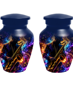 Saxophone Cremation Urn for Ashes - Personalized Jazz Memorial for Dad