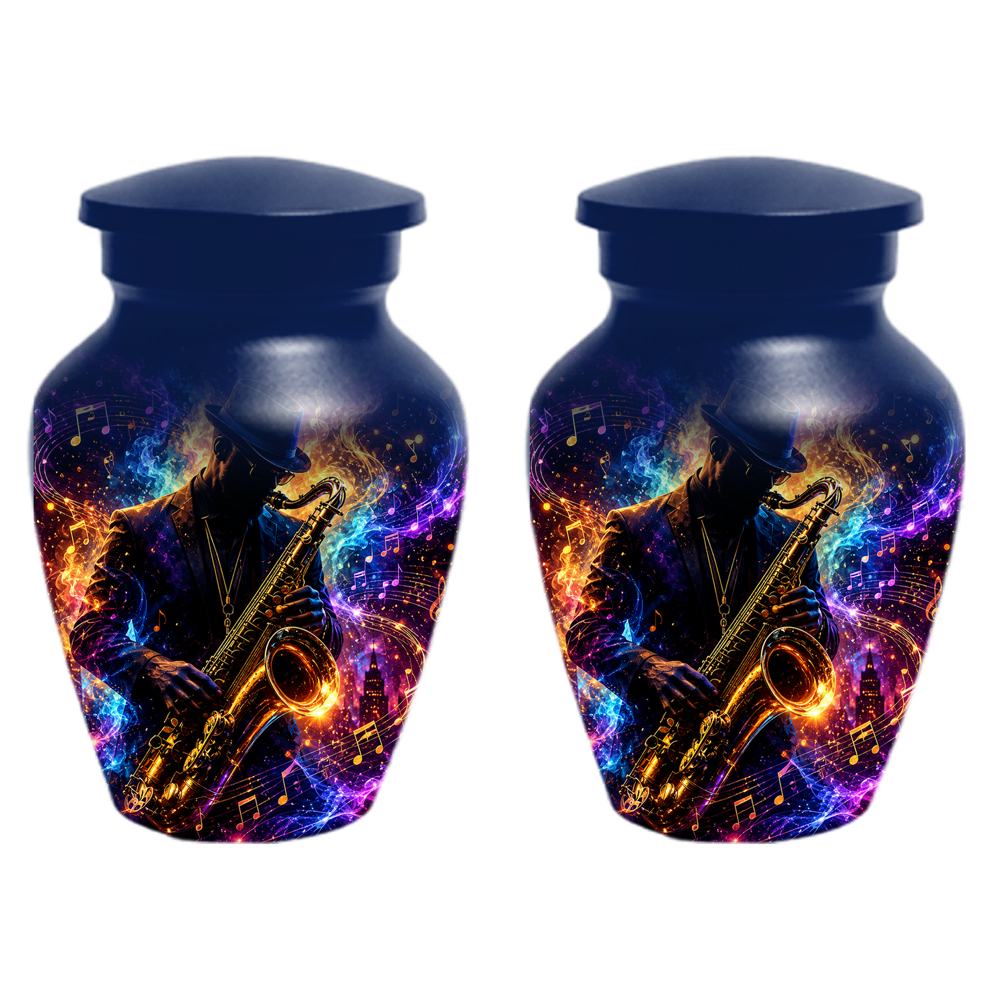 Saxophone Cremation Urn for Ashes - Personalized Jazz Memorial for Dad