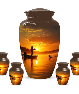 Fishing Urn for Human Ashes | Gone Fishing Cremation Urn for Dad