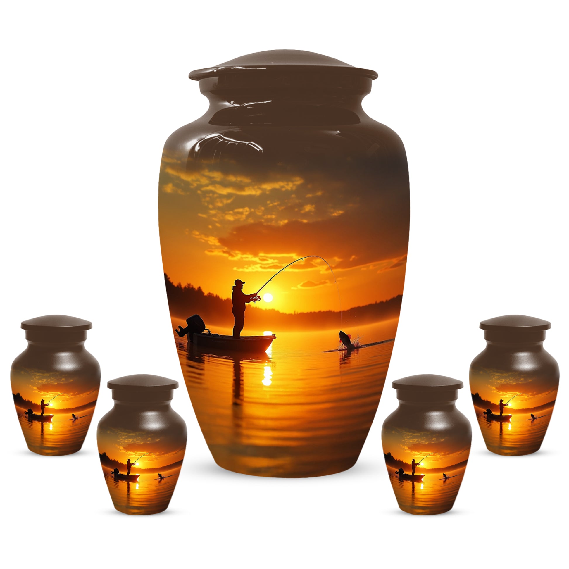 Fishing Urn for Human Ashes | Gone Fishing Cremation Urn for Dad
