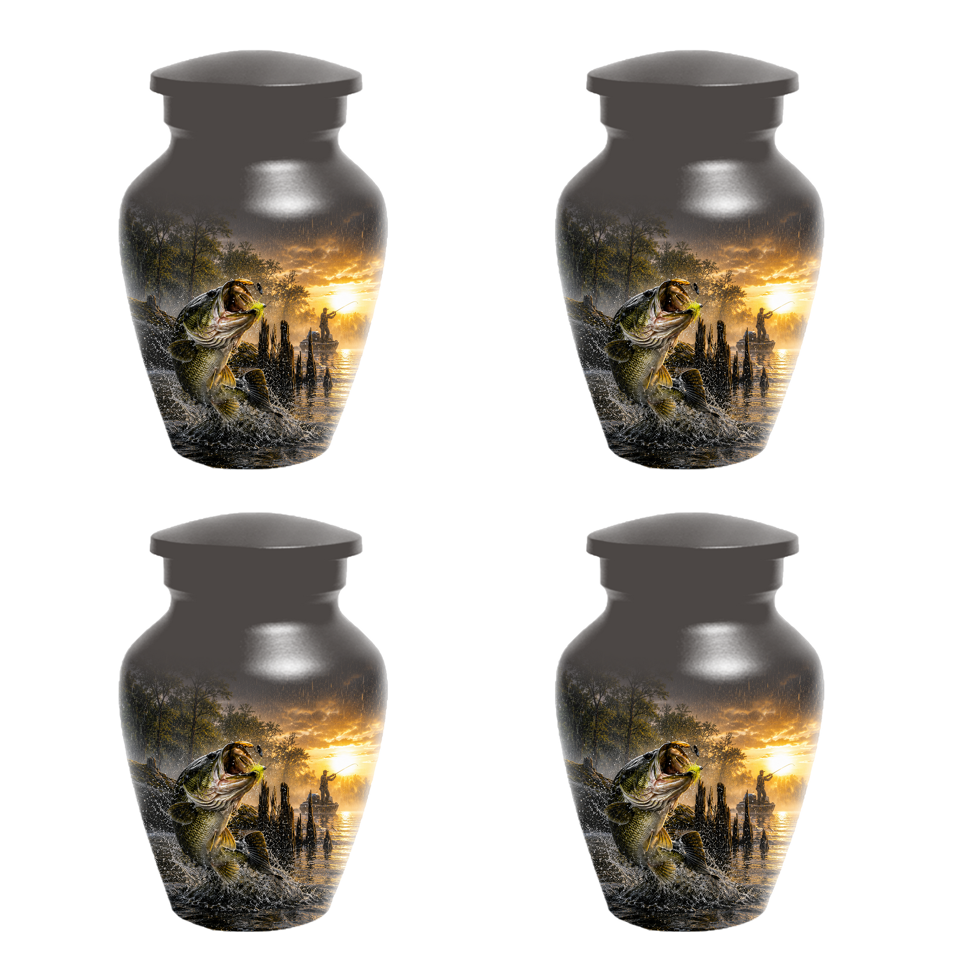 Fishing Urn for Dad - Bass Fisherman Memorial KeepsakeUrns,Personalized Lake Tribute