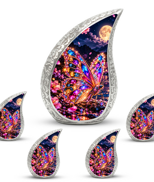 Colorful Butterfly Urn for Ashes, Jeweled Butterfly Cremation Urn