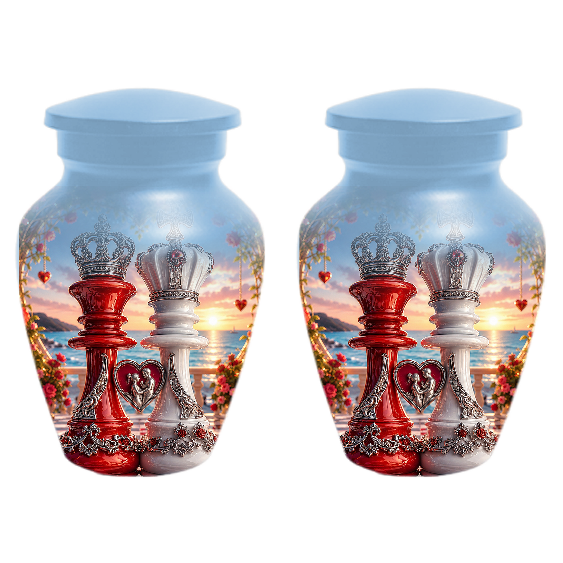 Extra Large Companion Urn for Two Adults - Personalized Couple Memorial for Mom & Dad