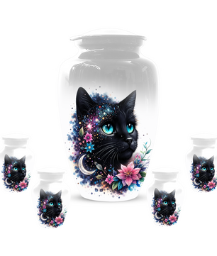 Black Cat Urn for Ashes, Custom Cat Memorial Urn, Pet Cremation Urn