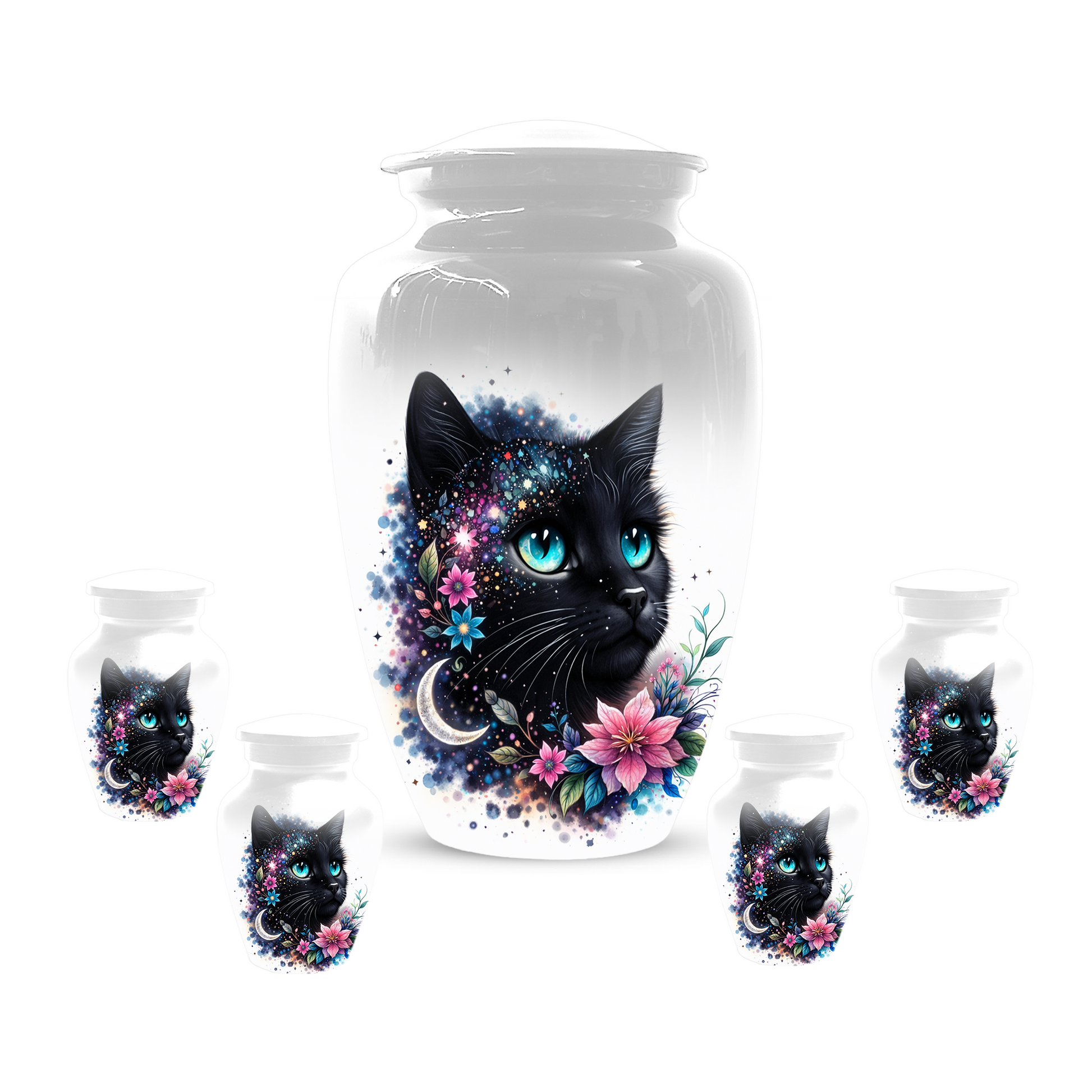 Black Cat Urn for Ashes, Custom Cat Memorial Urn, Pet Cremation Urn