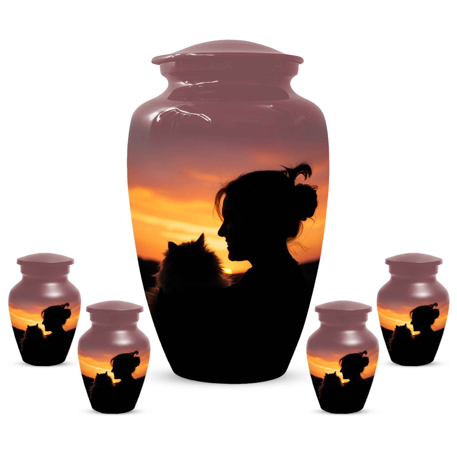 Personalized Cat Urn for Ashes | Custom Metal Pet Memoria