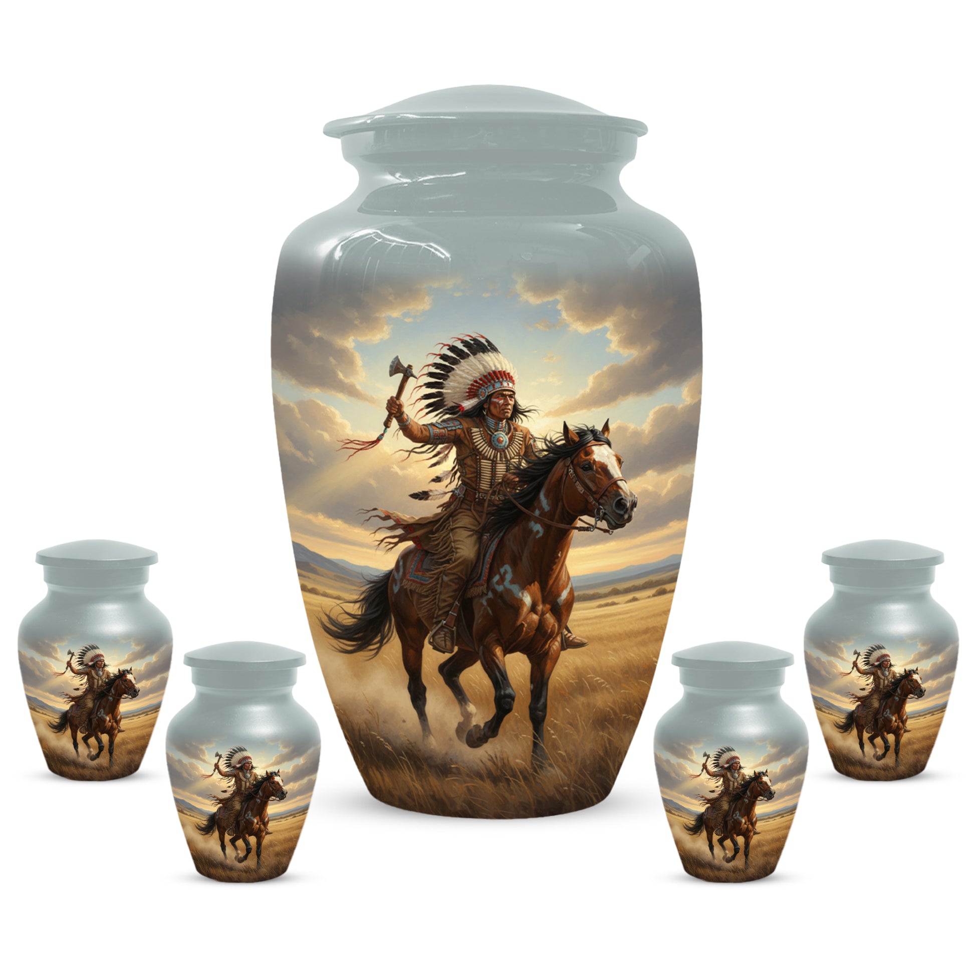 Warrior Horse Urn for Mom & Women | Unique Adult Female Cremation Urn for Human Ashes