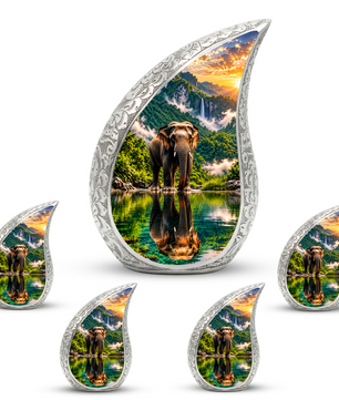 Elephant Cremation Urn for Adult Ashes, Personalized Wildlife Memorial Urn, Nature Animal Urn for Ashes, Adult Cremation Urn