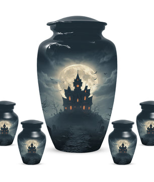 Gothic Haunted House Adult Urn for Human Ashes | Halloween Memorial Adult Cremation Urn for Ashes