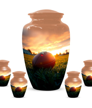 Football Urn for Dad – Custom Football Cremation Urns for Ashes |  Sports Memorial  Keepsake for Father,