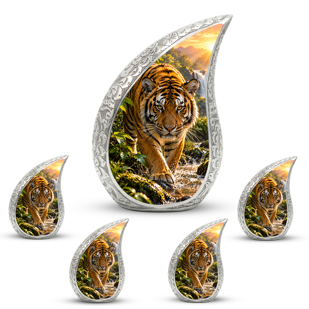 Tiger Cremation Urn for Dad -  Bengal Tiger Memorial Urn for Ashes