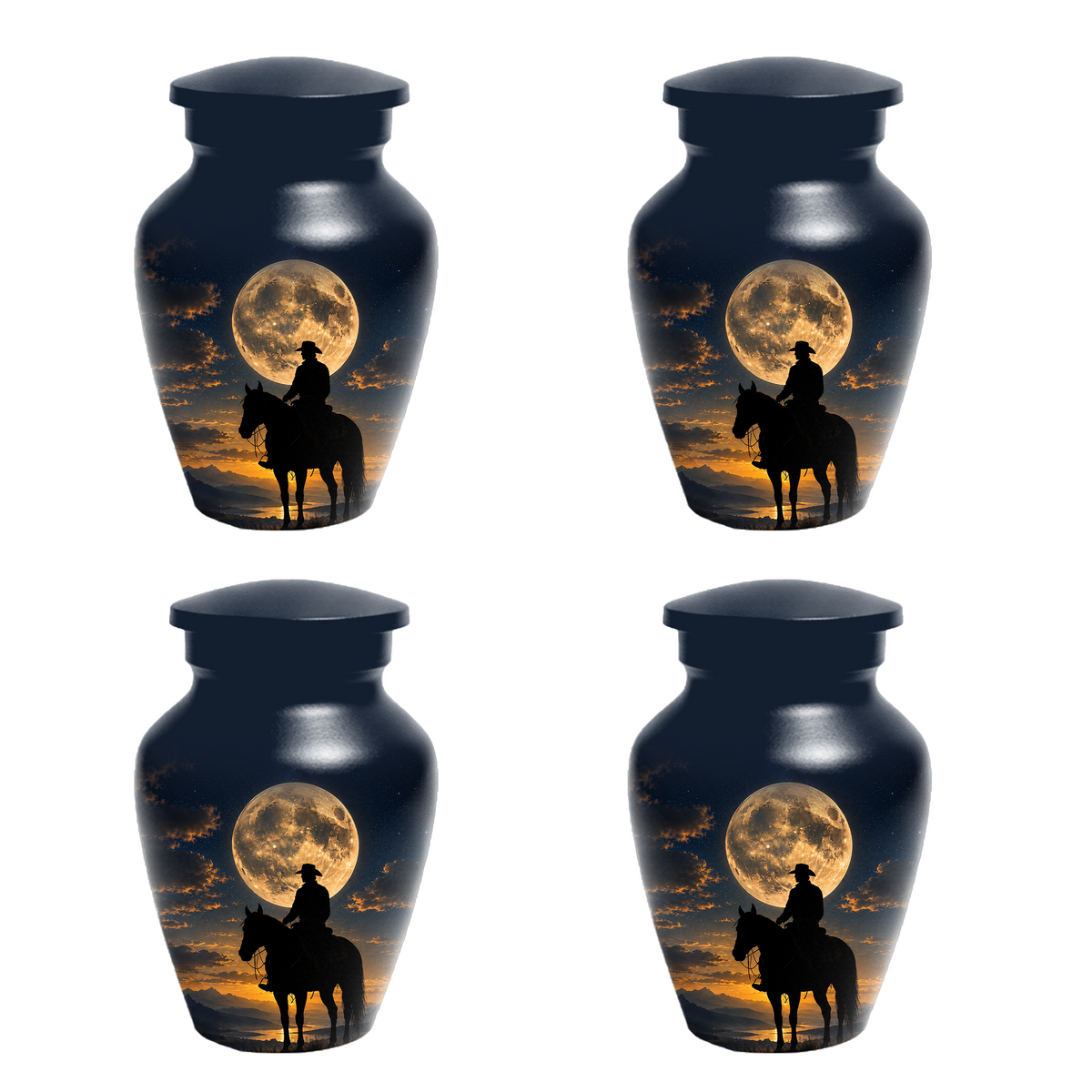 Cowboy Cremation Urn for Dad, Western Horse Memorial Urn for Ashes