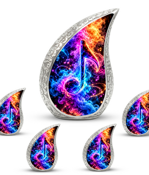 Musical Note Cremation Urn for Ashes, Colorful Music Lover Memorial Urn
