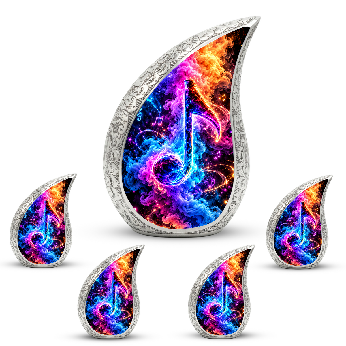 Musical Note Cremation Urn for Ashes, Colorful Music Lover Memorial Urn