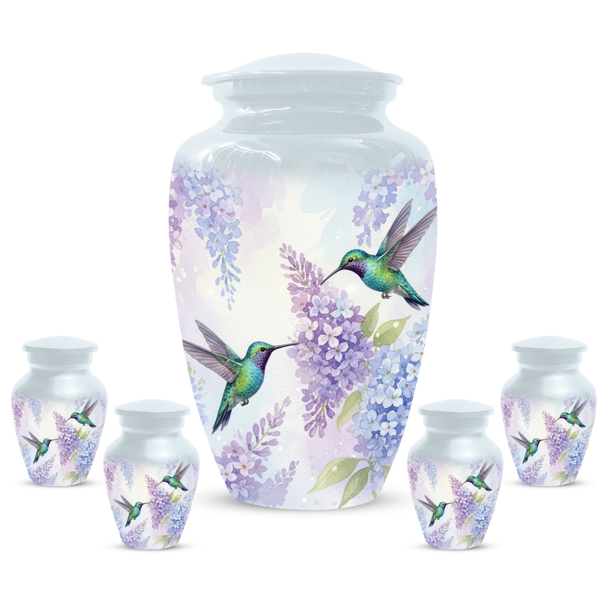 Hummingbird Floral Adult Urn for Human Ashes | Personalized Adult Cremation Urn