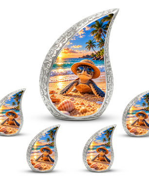 Turtle Cremation Urn for Ashes, Sea Turtle Memorial Urn, Beach Adult Urn
