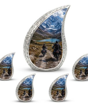 Motorcycle Rider Cremation Urn for Dad – Adventure Tribute Urn for Adult Male Ashes