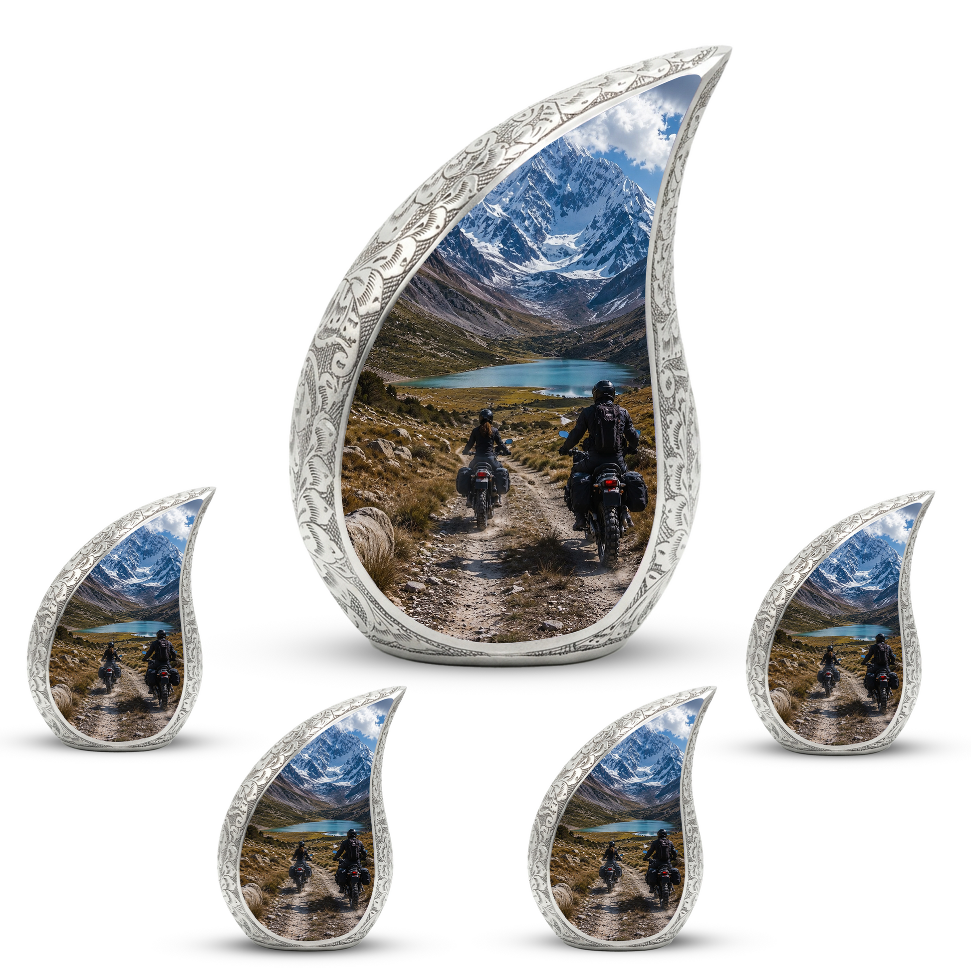 Motorcycle Rider Cremation Urn for Dad – Adventure Tribute Urn for Adult Male Ashes
