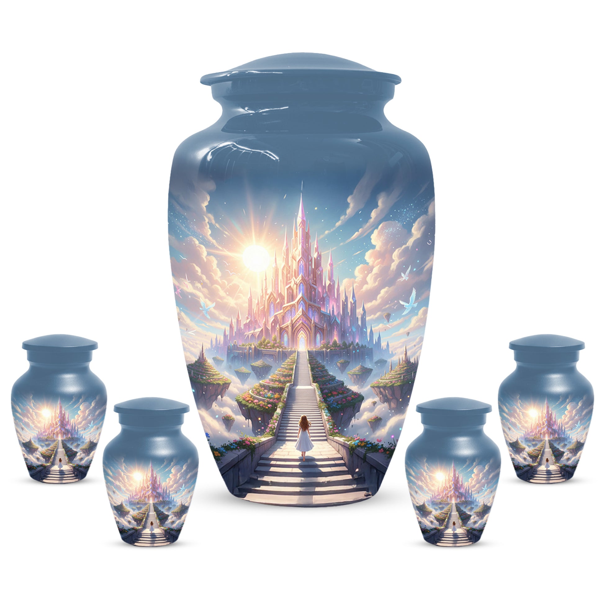 Heaven Stairway Urn for Mom – Custom Angel Memorial Cremation Urn for Ashes