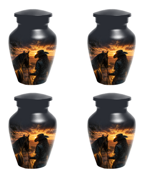 Cowgirl Cremation Urn for Mom - Western Horse Memorial Keepsake Urns | Sunset Equestrian Tribute