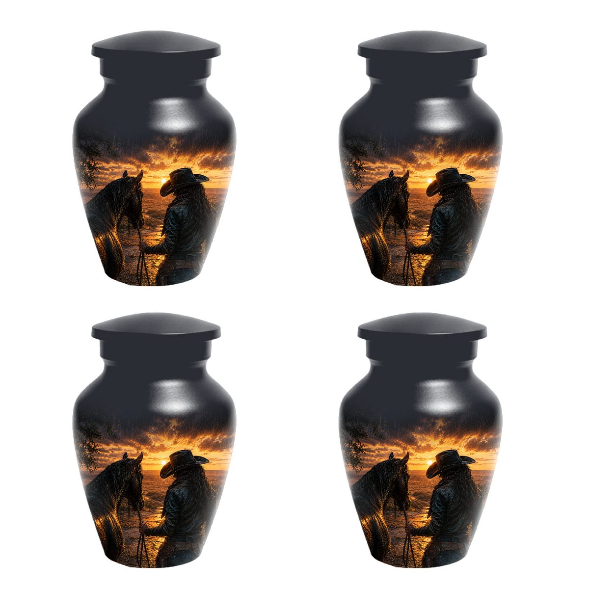 Cowgirl Cremation Urn for Mom - Western Horse Memorial Keepsake Urns | Sunset Equestrian Tribute