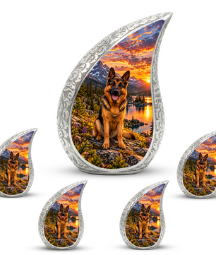 German Shepherd Cremation Urn for Ashes, Dog Memorial Urn, German Shepherd Adult Urn